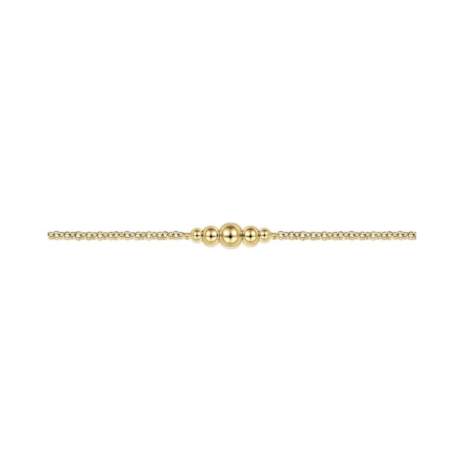 Bracelets & Bangles Gabriel & Co | Gabriel 14K Yellow Gold Graduating Bead Stations Bracelet