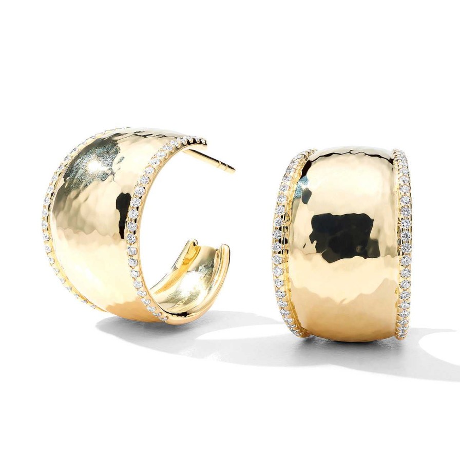 Earrings Ippolita | Ippolita Stardust Goddess Hoop Earrings In 18K Gold With Diamonds