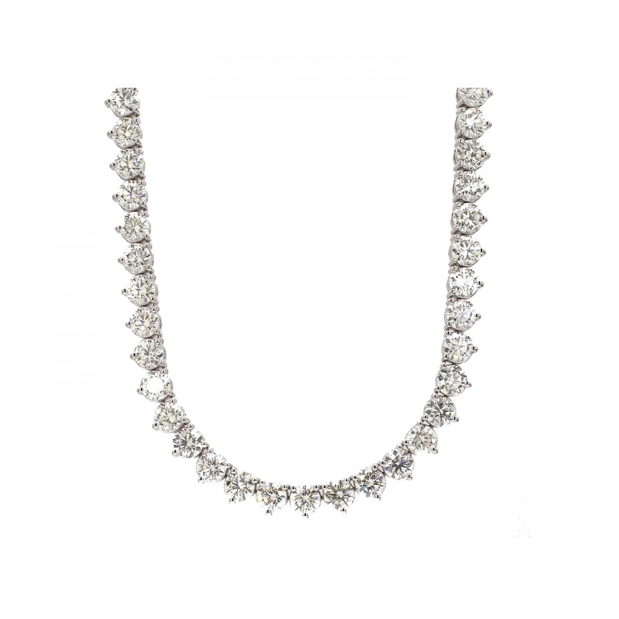 Necklaces & Pendants Bailey's Fine Jewelry | White Gold Riviera Diamond Necklace