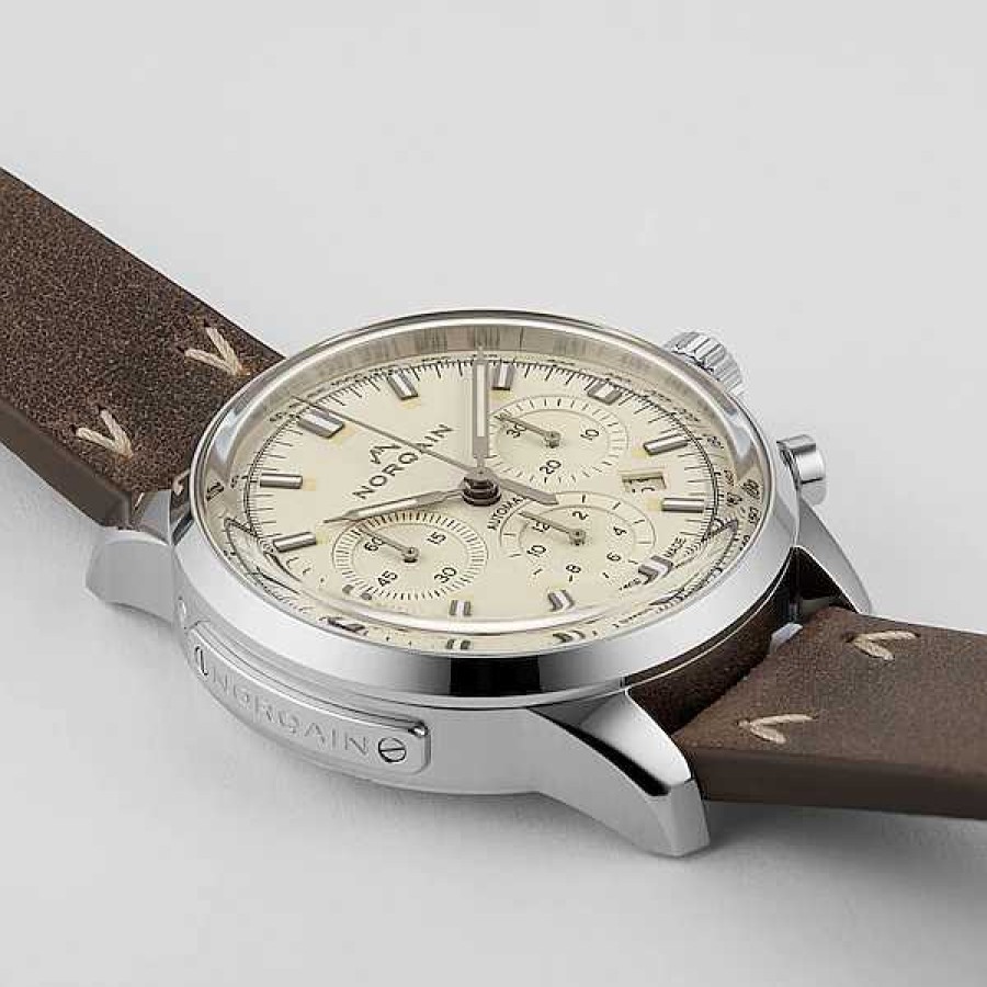 Watches Norqain | Norqain Freedom 60 Chronograph With Cream Dial Watch