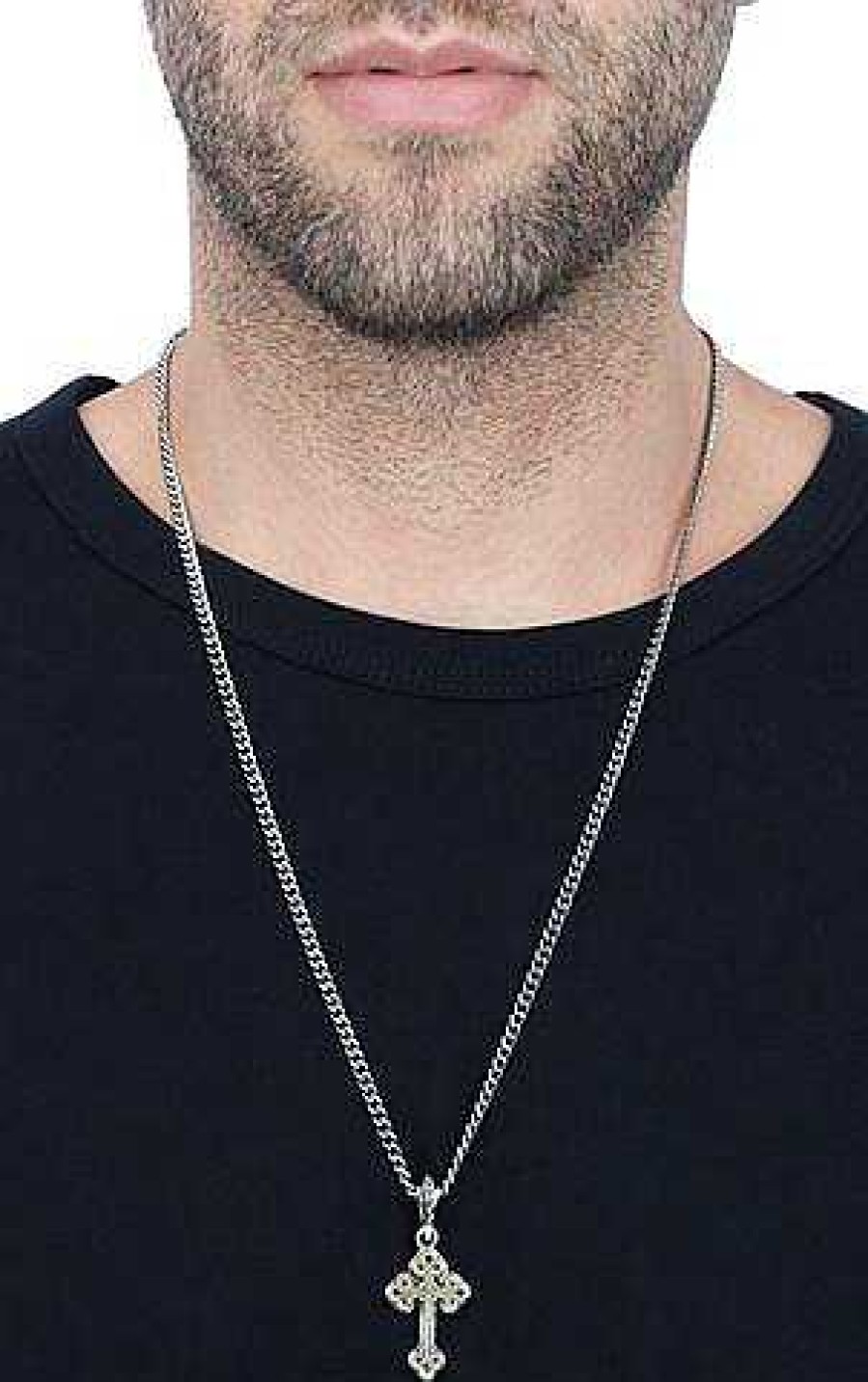 Men'S King Baby | King Baby Small Alloy Traditional Cross Pendant Necklace