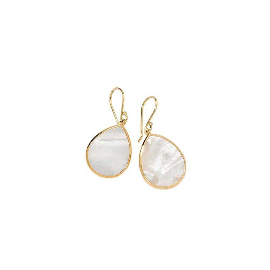 Earrings Ippolita | Ippolita 18K Gold Polished Rock Candy Mini Teardrop Earrings In Mother-Of-Pearl