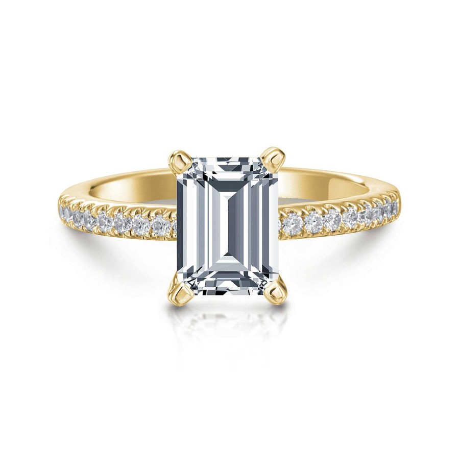 Engagement Rings Bailey's Fine Jewelry | Ann Emerald Pave Engagement Ring