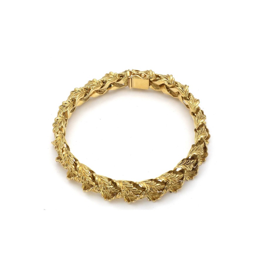 Bracelets & Bangles Bailey's Fine Jewelry | Yellow Gold 7.5 Leaf Bracelet