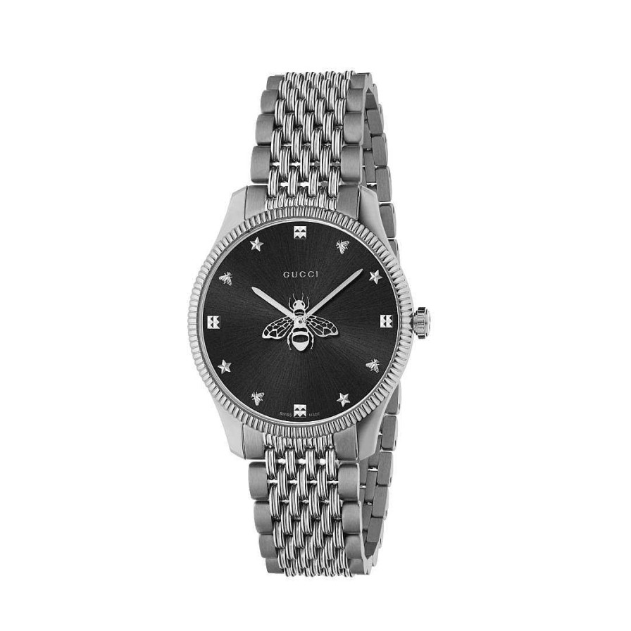 Watches Gucci | Gucci G-Timeless Slim 36Mm Steel Black Bee Watch