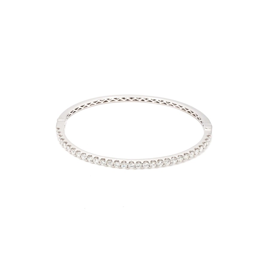 Bracelets & Bangles Bailey's Fine Jewelry | 1.85Ct Diamond Hinge Bangle Bracelet