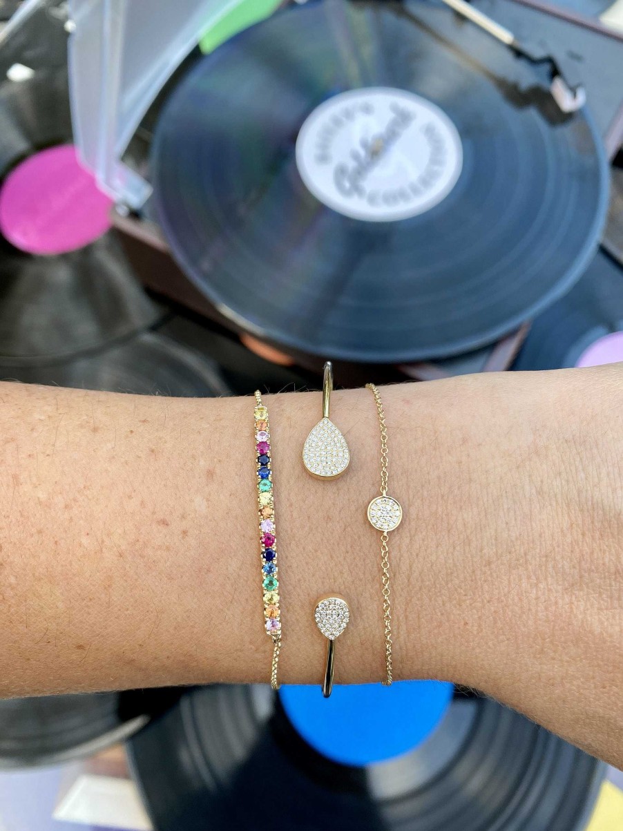 Bracelets & Bangles Bailey's Goldmark Collection | Bailey'S Goldmark Collection Rainbow Bar Bracelet In 14K Yellow Gold