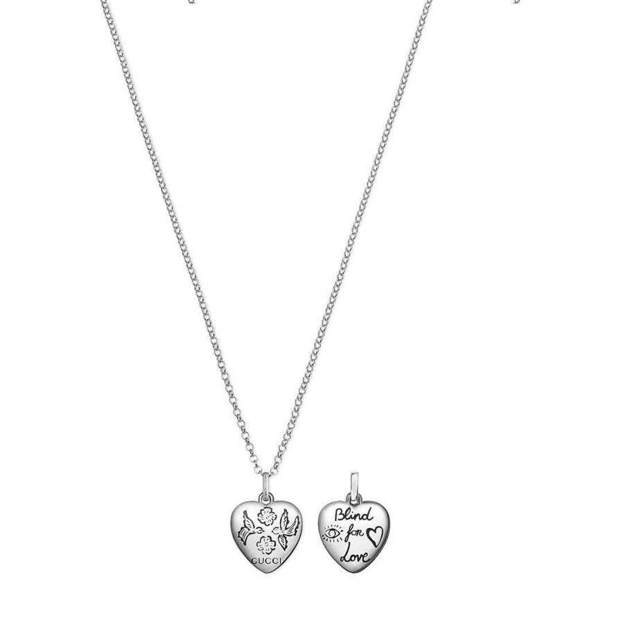 Necklaces & Pendants Gucci | Gucci Blind For Love Heart Pendant Silver Necklace