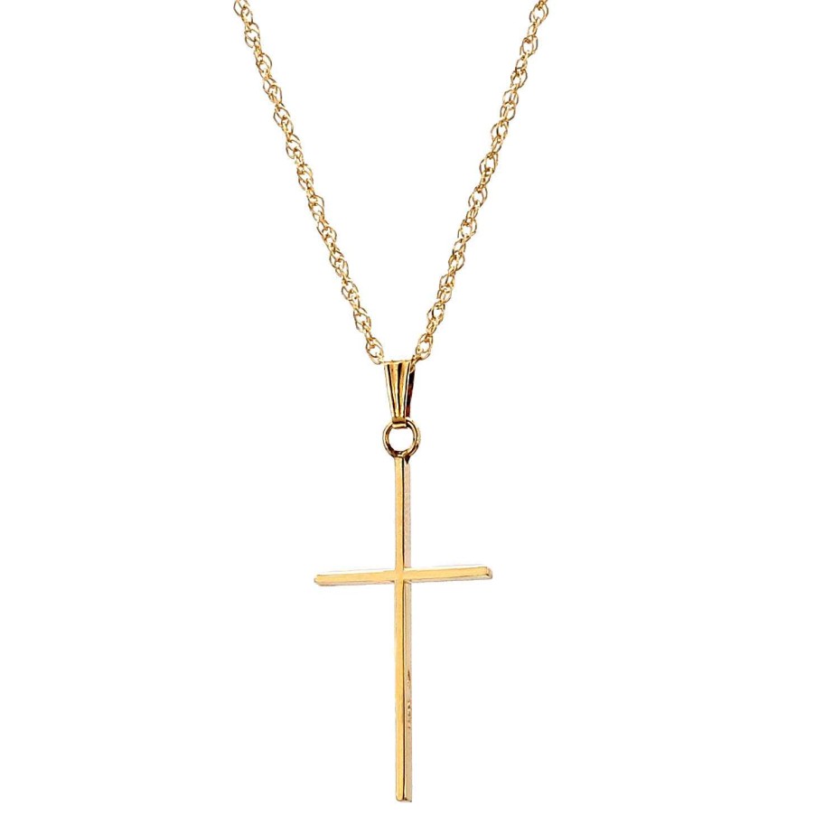 Necklaces & Pendants Bailey's Fine Jewelry | Cross Pendant Necklace In 14K Yellow Gold