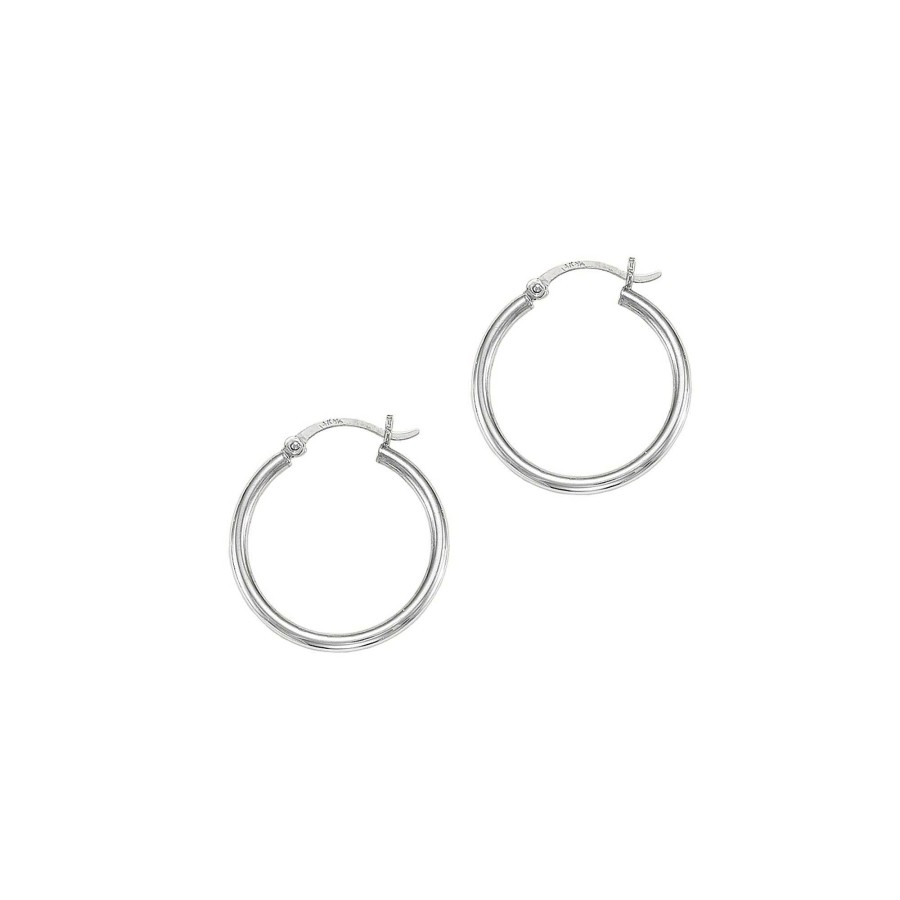 Earrings Bailey's Fine Jewelry | 2Mm Hoop Earrings In 14K White Gold