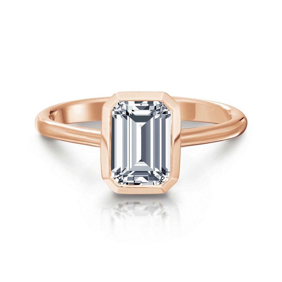 Engagement Rings Bailey's Fine Jewelry | Wallis Emerald Bezel Engagement Ring