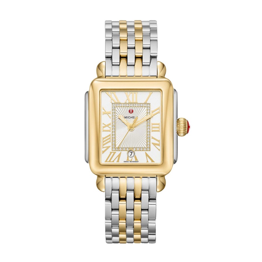 Watches Michele | Deco Madison Two-Tone, Diamond Dial Complete Watch