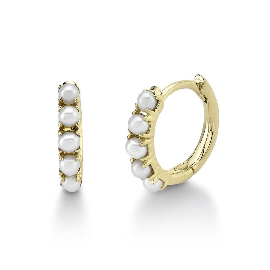 Earrings Bailey's Fine Jewelry | Cultured Pearl Huggie Hoop Earrings