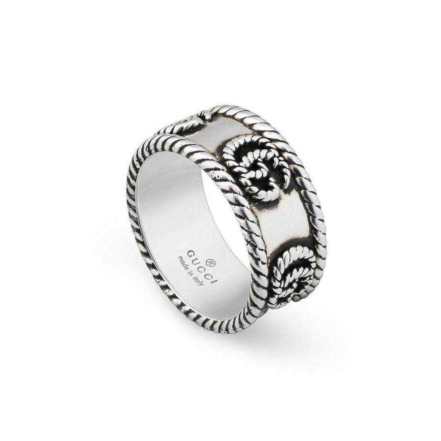 Fashion Rings Gucci | Gucci Gg Marmount Silver Rope Band Ring