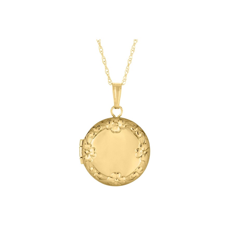 Necklaces & Pendants Bailey's Fine Jewelry | Bailey'S Children'S Collection Round Floral Locket Necklace