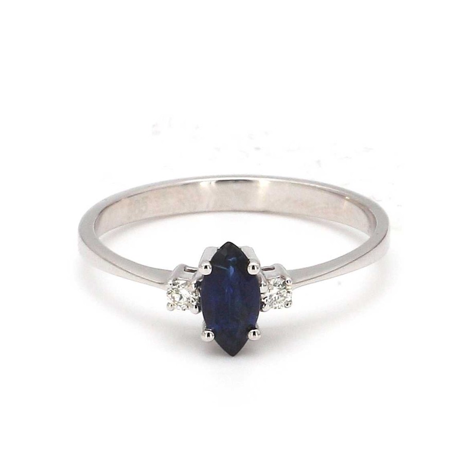 Fashion Rings Bailey's Fine Jewelry | Marquise Cut Sapphire And Diamond Ring