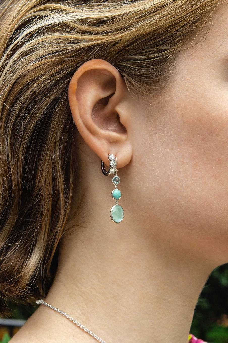 Earrings Ippolita | Ippolita Lollipop Sterling Silver 3-Stone Drop Earrings In Waterfall