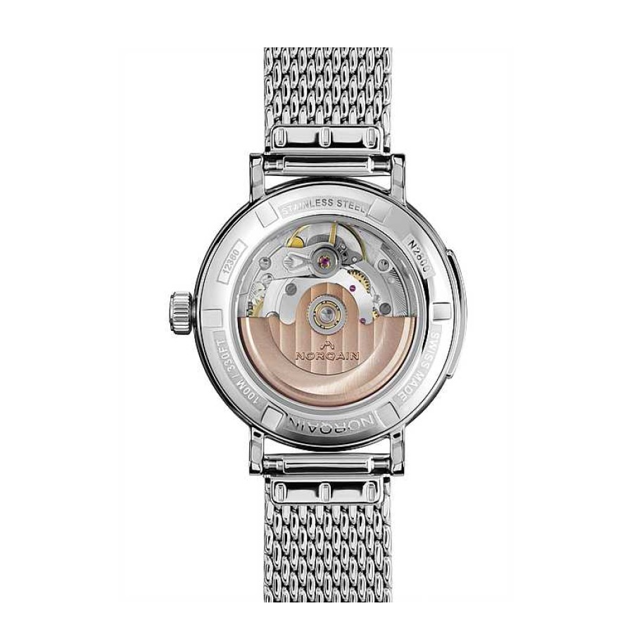 Watches Norqain | Norqain 34Mm Freedom 60 Watch With Mother Of Pearl Dial And Diamonds