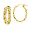 Earrings Bailey's | 14K Yellow Gold 15X20Mm Oval Braided Hoop Earrings