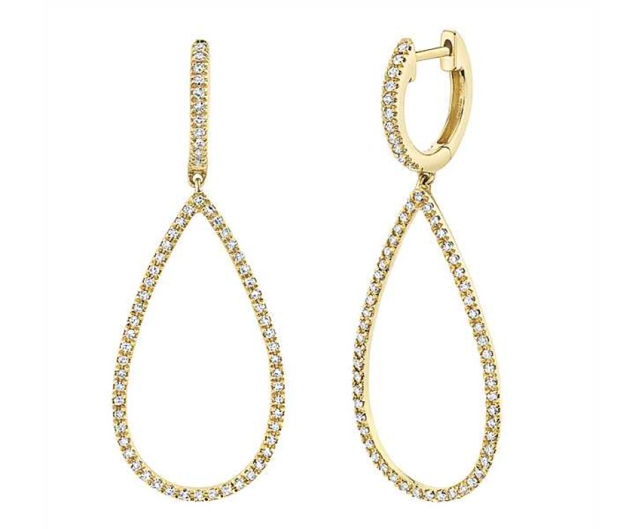 Earrings Bailey's Fine Jewelry | Diamond Drop Earrings In 14Kt Yellow Gold