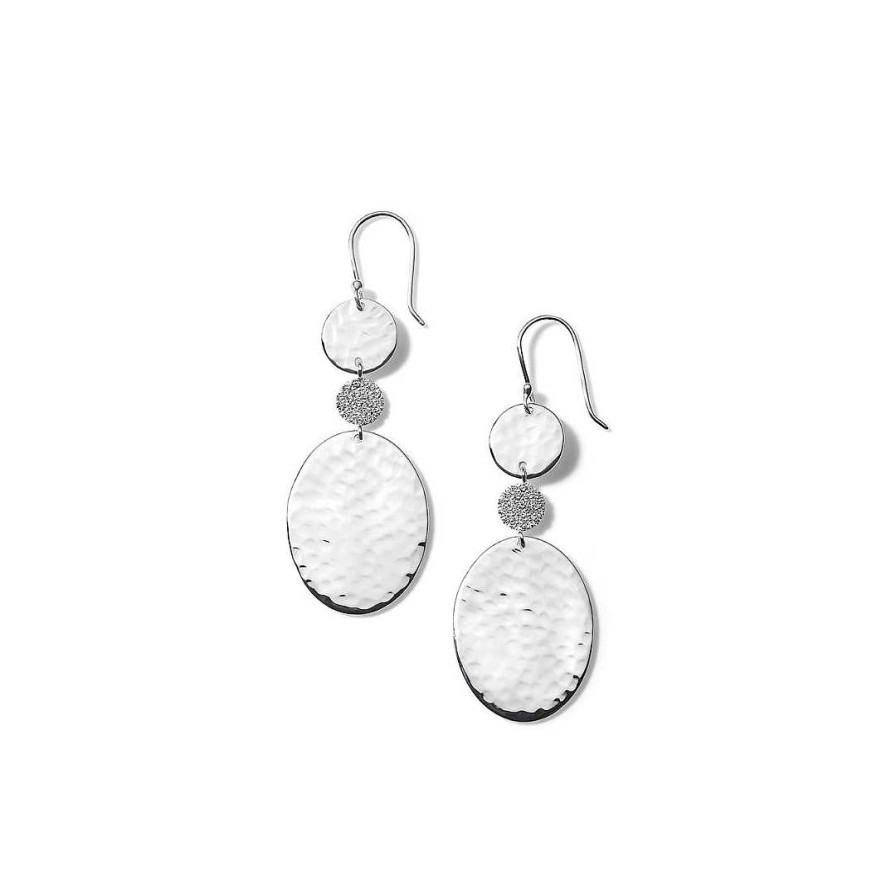 Earrings Ippolita | Ippolita Stardust Three Drop Disk Earrings With Diamonds