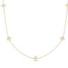 Necklaces & Pendants Roberto Coin | Roberto Coin 18K Yellow Gold Love By The Inch 5 Station Flower Necklace