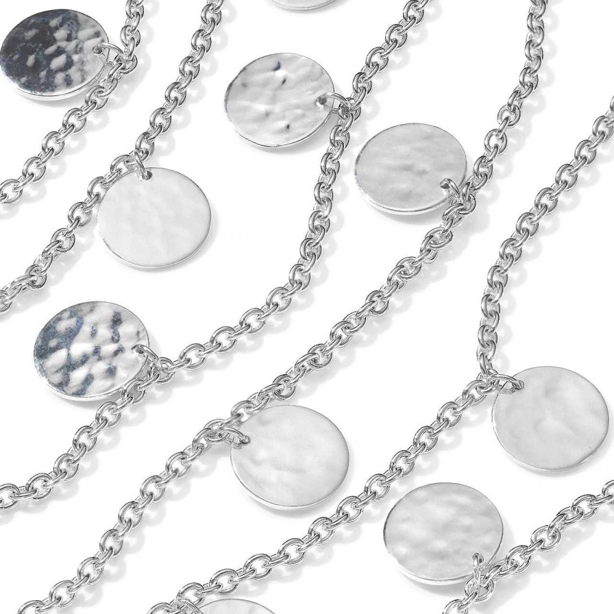 Necklaces & Pendants Ippolita | Ippolita Crinkle Long Paillette Necklace In Sterling Silver