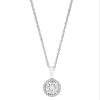 Necklaces & Pendants Bailey's Fine Jewelry | White Topaz & Diamond Halo Pendant Necklace In 14K White Gold