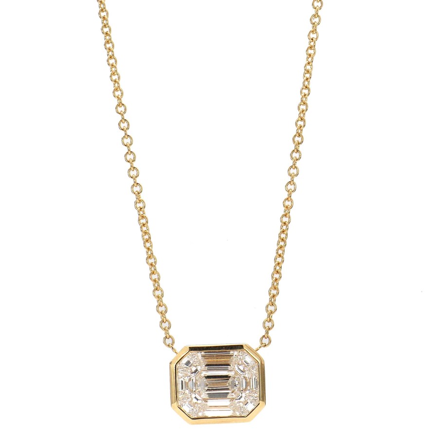 Necklaces & Pendants Bailey's Fine Jewelry | Bezel Set Mixed Cut Dimond Pendant Necklace