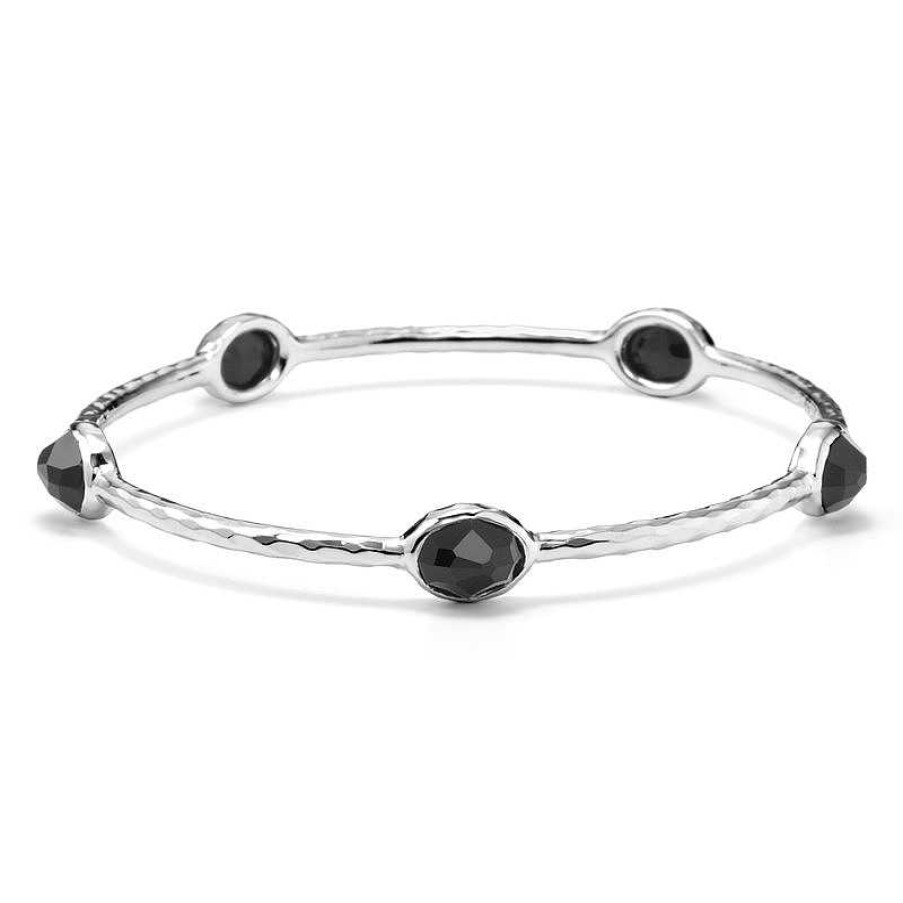 Bracelets & Bangles Ippolita | Ippolita Sterling Silver Rock Candy 5-Stone Bangle Bracelet In Black Onyx