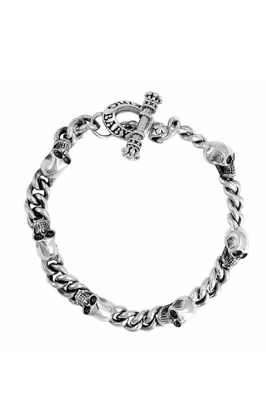 Men'S King Baby | King Baby Chain Bracelet With Integrated Skulls