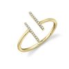 Fashion Rings Bailey's Goldmark Collection | Bailey'S Goldmark Collection Diamond T Bar Ring In 14K Yellow Gold