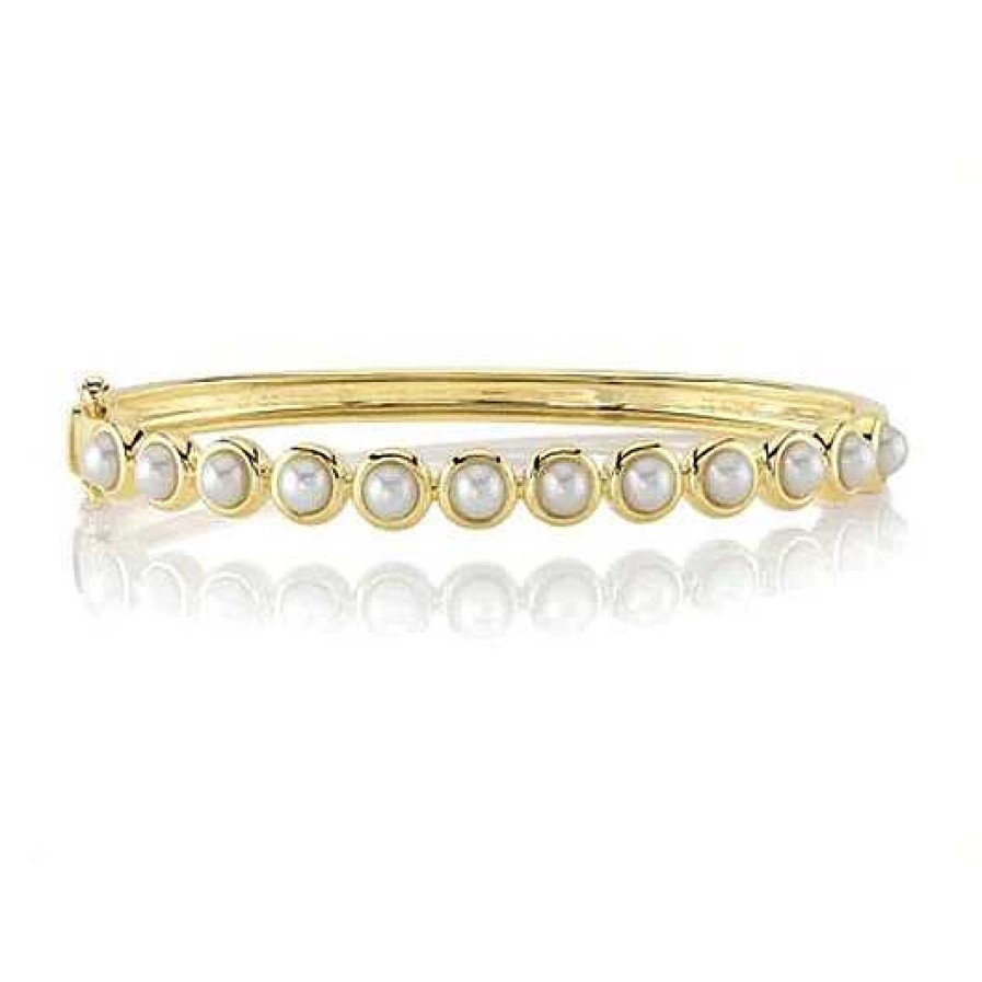 Bracelets & Bangles Bailey's | 14Kt Gold Cultured Pearl Bangle Bracelet