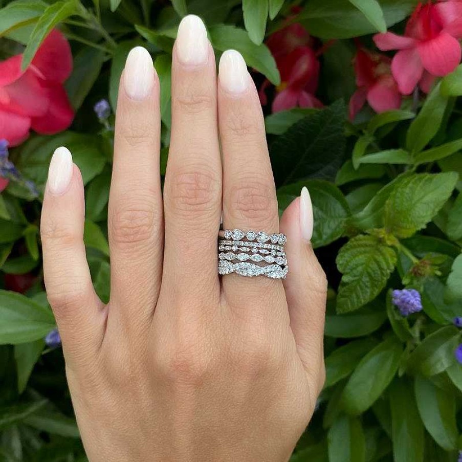 Fashion Rings Bailey's Fine Jewelry | Alternating Shapes Stackable Diamond Band Ring