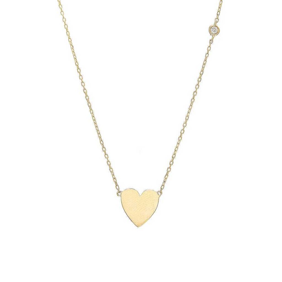 Necklaces & Pendants Bailey's Fine Jewelry | Heart Necklace With Diamond Station On Chain