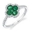 Fashion Rings Bailey's | Diamond And Emerald Clover Ring