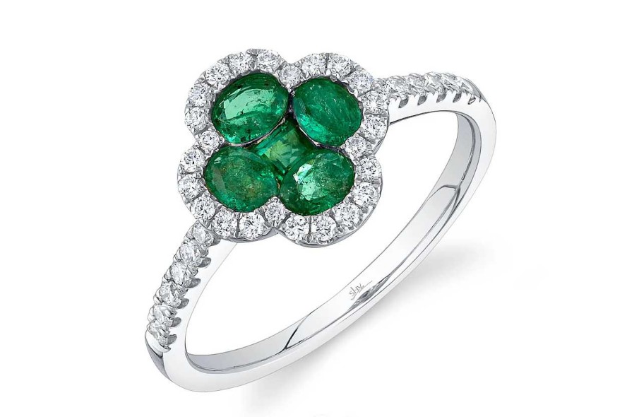 Fashion Rings Bailey's | Diamond And Emerald Clover Ring