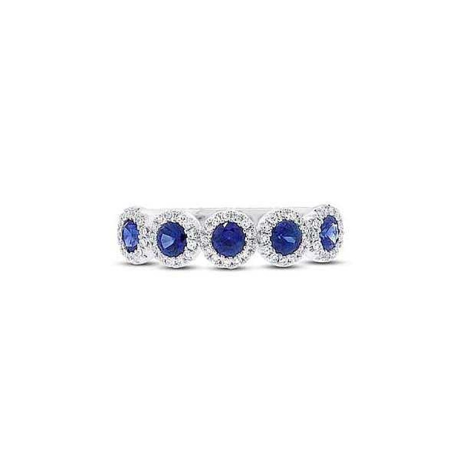 Fashion Rings Bailey's Fine Jewelry | Round Sapphire And Diamond Halo Ring