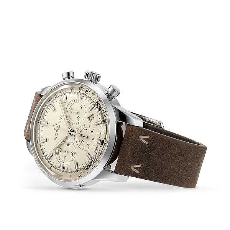 Watches Norqain | Norqain Freedom 60 Chronograph With Cream Dial Watch