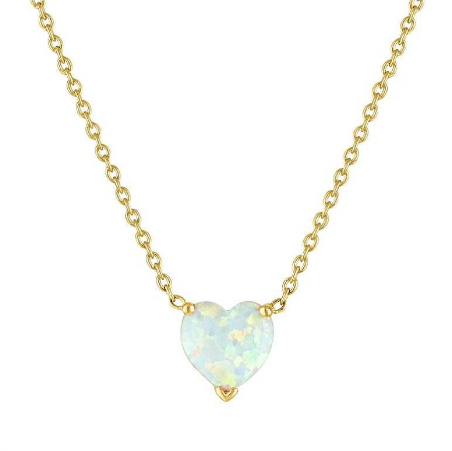 Necklaces & Pendants Bailey's Fine Jewelry | My Story The Zoey Heart Necklace In Opal