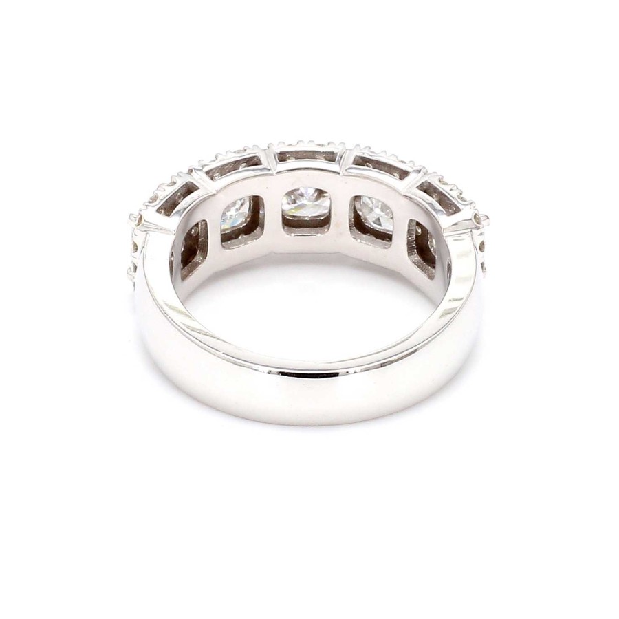 Fashion Rings Bailey's Fine Jewelry | Cushion Cut Diamond Halo Ring In 18K White Gold