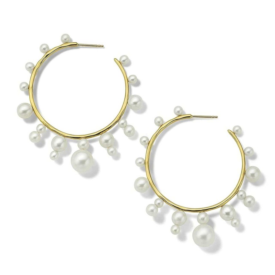 Earrings Ippolita | Ippolita Nova Radiating Hoop Earrings In 18K Yellow Gold