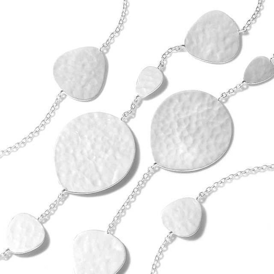 Necklaces & Pendants Ippolita | Ippolita Crinkle Long Nomad Station Necklace In Sterling Silver