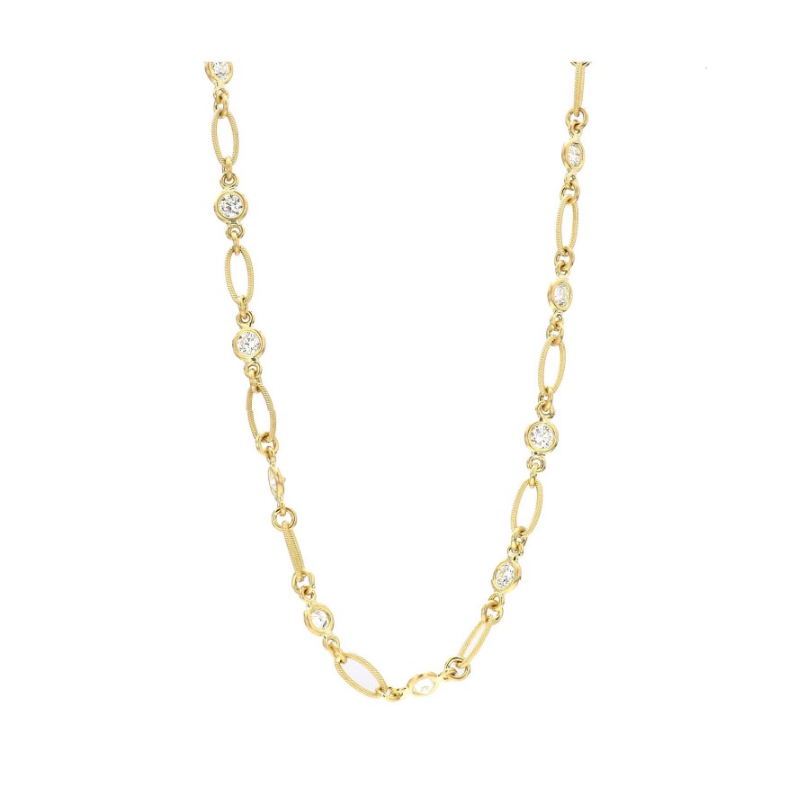 Necklaces & Pendants Bailey's Fine Jewelry | Milgrain Bezel Set Diamonds By The Yard Necklace