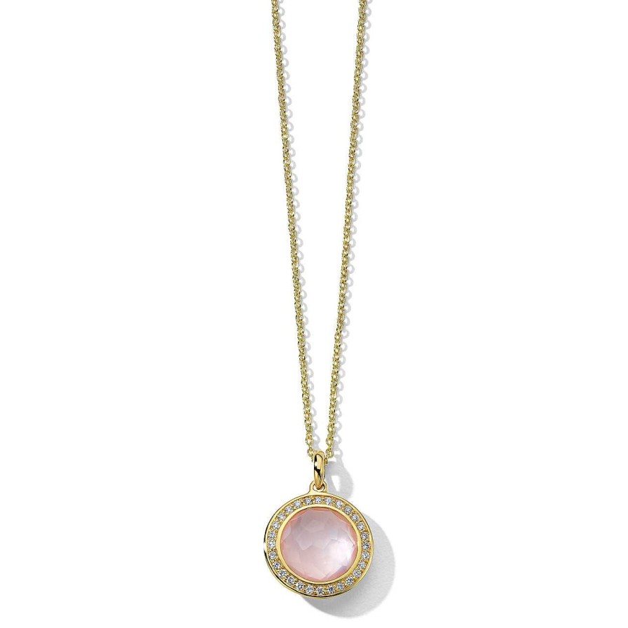 Necklaces & Pendants Ippolita | Ippolita Lollipop Rose Quartz Citrine Mini Pendant Necklace In 18K Gold With Diamonds