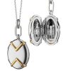 Lockets Monica Rich | Monica Rich Kosann Oval Two-Tone Locket With Chevron Detail