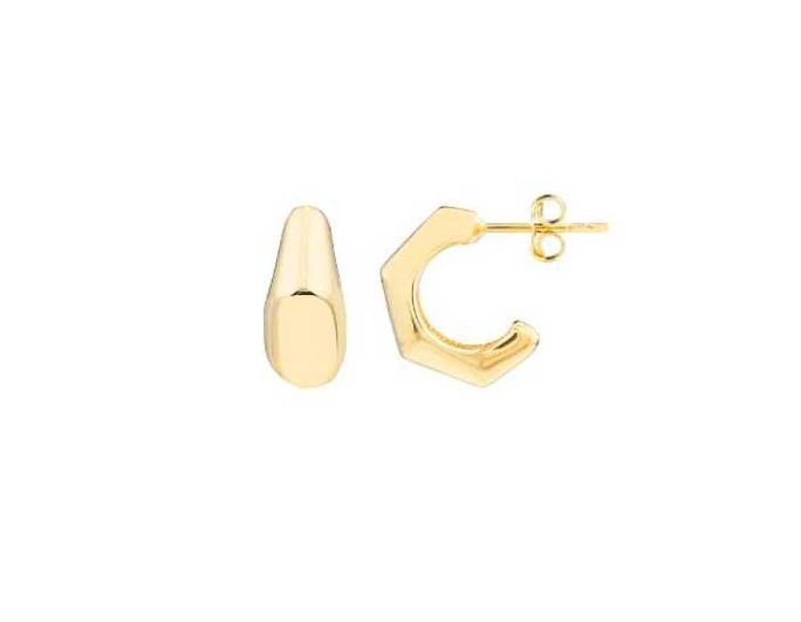 Earrings Bailey's | 14K Gold Mini Puff Bamboo Half Hoop Earrings