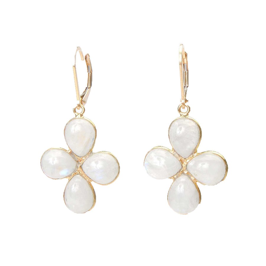 Earrings Wendy Perry | Wendy Perry Moonstone Fleur Earrings