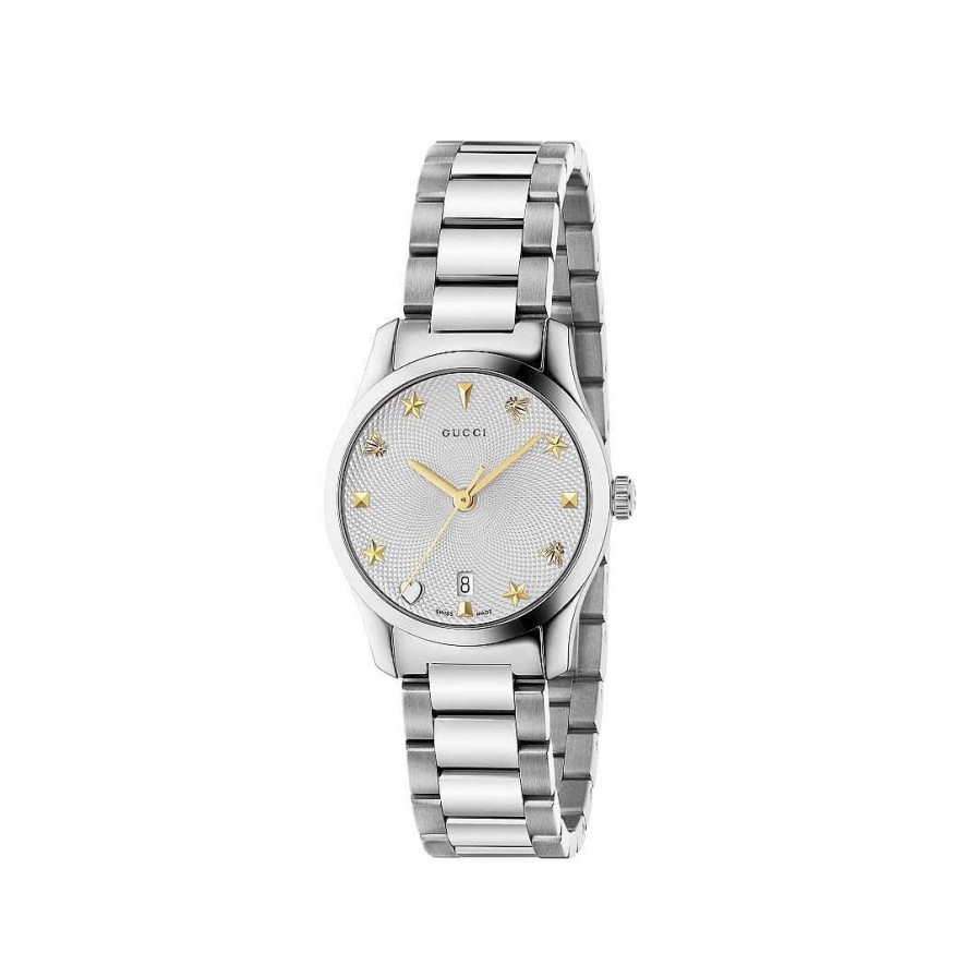 Watches Gucci | Gucci G-Timeless Iconic 27Mm Silver Guilloche Steel Watch