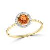 Fashion Rings Bailey's Fine Jewelry | Citrine & Diamond Halo Ring In 14K Yellow Gold